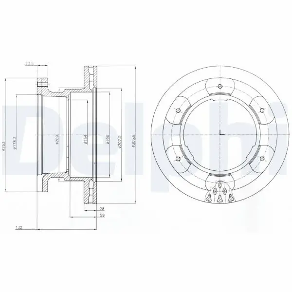 Vysoce Kvalitní Brzdový kotouč DELPHI BG9069