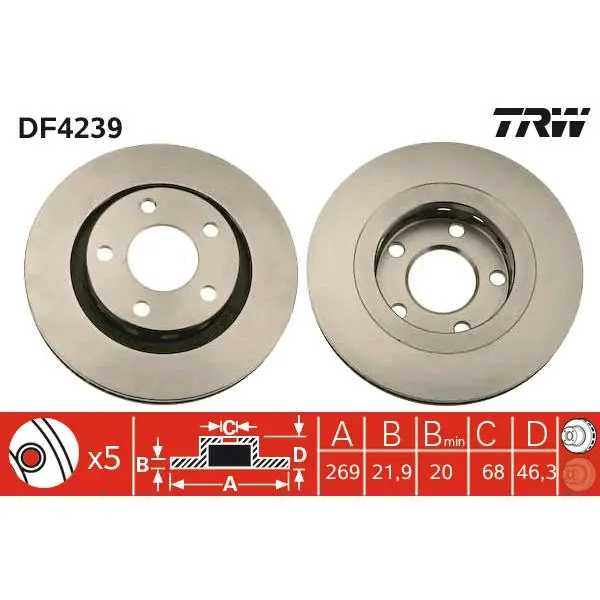 Výprodej Brzdový kotouč TRW DF4239