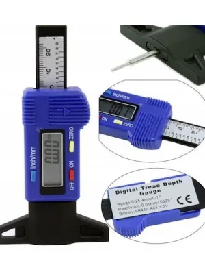 Digitální měřič hloubky dezénu pneumatik 0-25,4mm MAR-POL Super Cena