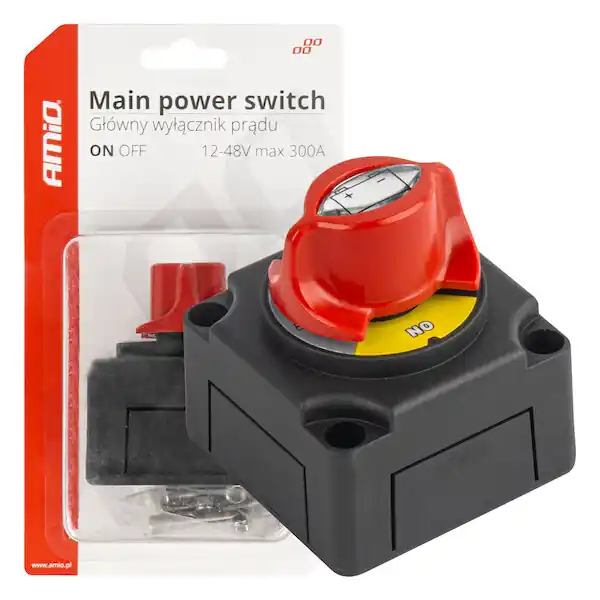 Hlavní vypínač autobaterie hebel 12-48V max.300A AMIO-03838 Omezená Nabídka