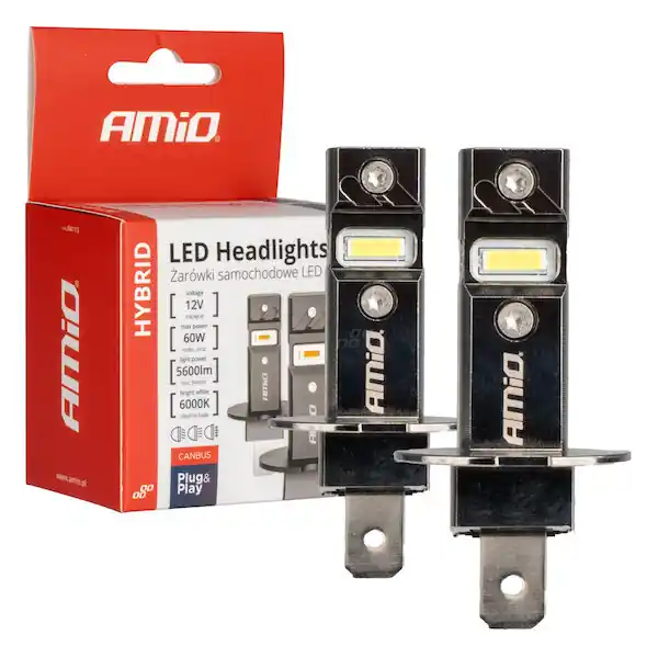 Doprava Zdarma LED žárovky hlavního svícení Hybrid série H3 6000K Canbus 60W AMIO-04113