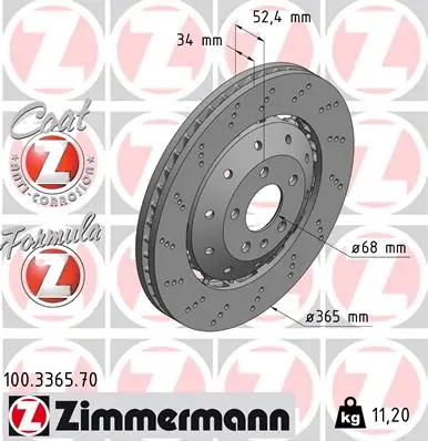 Brzdový kotouč ZIMMERMANN 100336570 Finální Výprodej