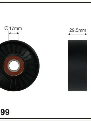 Zlevněný Vratná/vodicí kladka, klínový žebrový řemen CAFFARO 2999