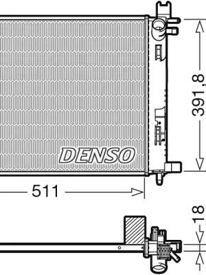 Chladič, chlazení motoru DENSO DRM37002 Pouze Dnes