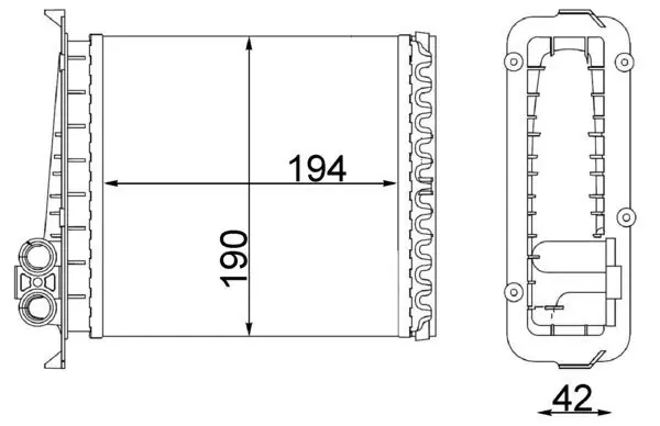 Výměník tepla, vnitřní vytápění MAHLE ORIGINAL AH 106 000S Autentický