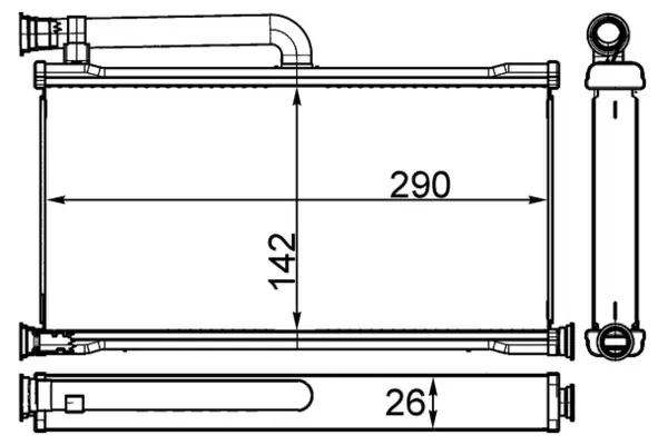 Autentický Výměník tepla, vnitřní vytápění MAHLE ORIGINAL AH 261 000S