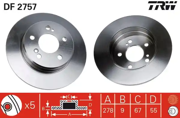 Akční Cena Brzdový kotouč TRW DF2757