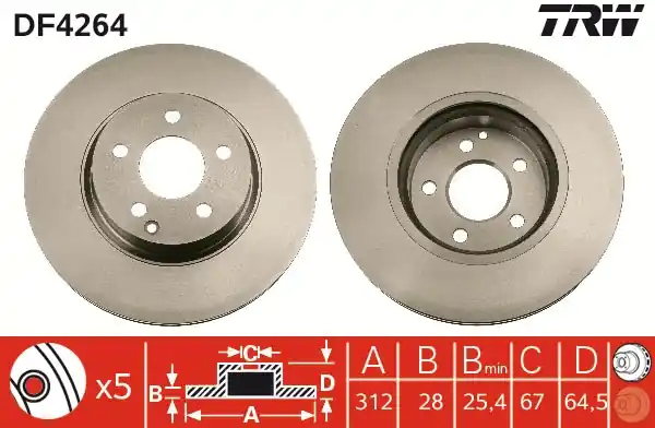 Sleva Brzdový kotouč TRW DF4264