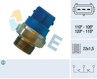 Značkový Teplotní spínač, větrák chladiče FAE 38330