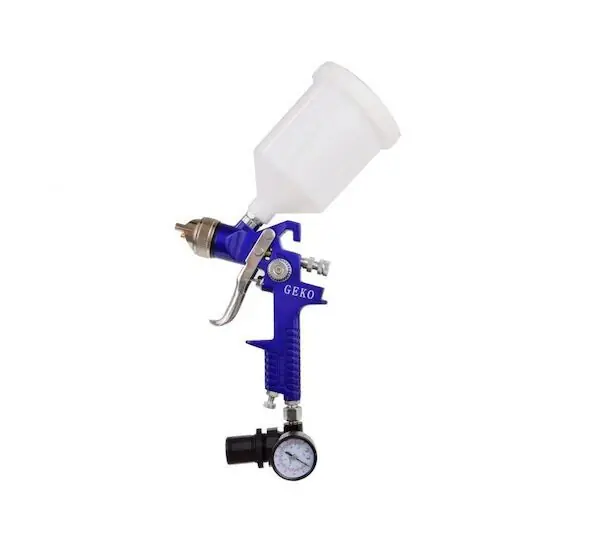 Akce Stříkací pistole HVLP s manometrem, nádobkou 0,6l a tryskou 1,4mm GEKO